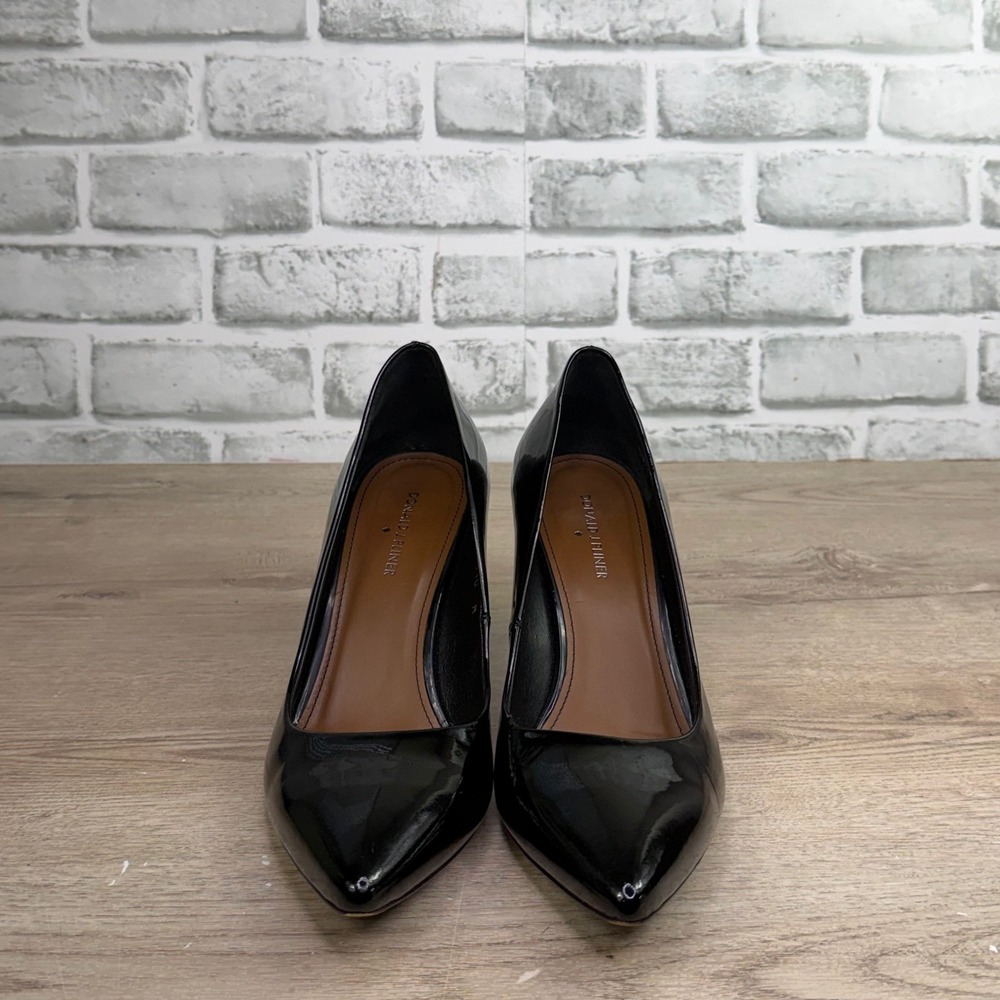 Donald J Pliner Treva Patent Leather Pumps Pointed Toe Black Womens 11